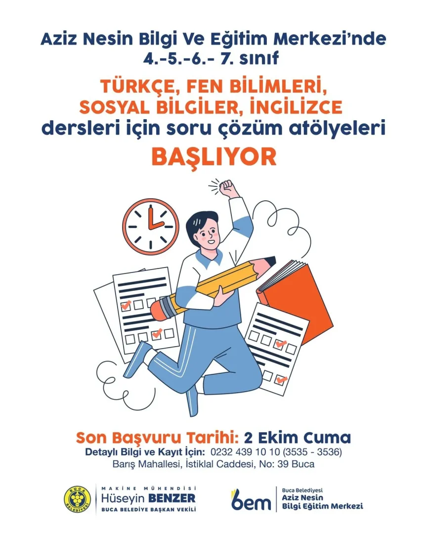 Buca Belediyesi'nden Öğrencilere Soru Çözüm Atölyeleri