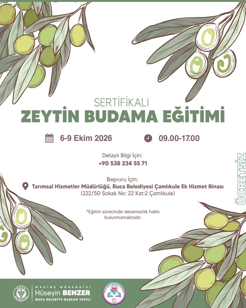 Buca Belediyesi Ücretsiz Zeytin Budama Eğitimi Düzenliyor