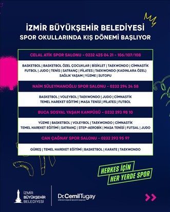 İzmir'de Kış Spor Okulları Kayıtları Başladı